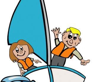 Kids Sailing Clip Art