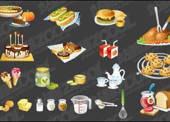 Kitchen Utensils Such As Fine Food Icon Vector Material