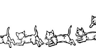 Kitties Playing Running Clip Art