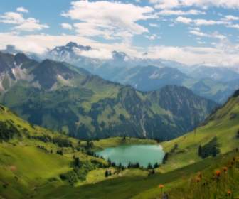 Lac Dans L'Alpes Fond D'écran Paysage Nature