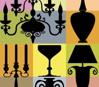 Lamps Silhouettes Vector