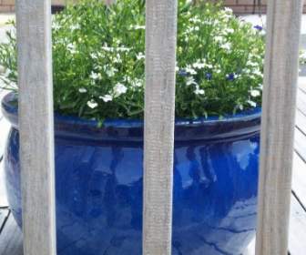 Large Blue Garden Pot