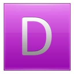 ตัวอักษร D สีชมพู