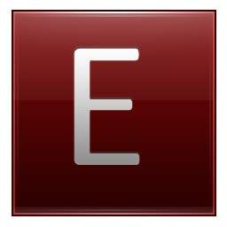 紅色的字母 E