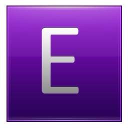 ตัวอักษร E ม่วง