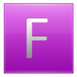 ตัวอักษร F สีชมพู