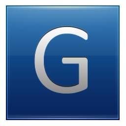ตัวอักษร G สีน้ำเงิน