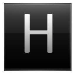 ตัวอักษร H สีดำ