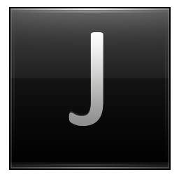ตัวอักษร J สีดำ