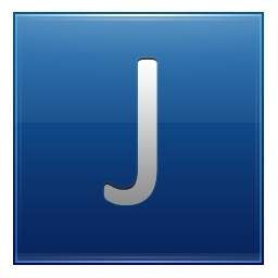 สีฟ้าตัวอักษร J