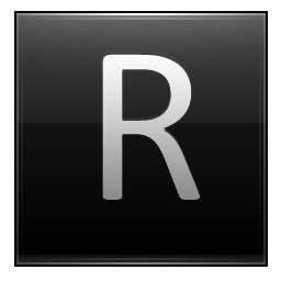 ตัวอักษร R สีดำ