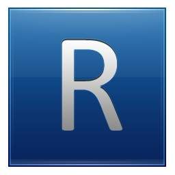 藍色的字母 R