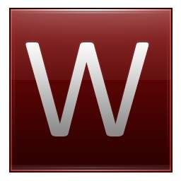 ตัวอักษร W สีแดง