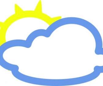 光雲と太陽天気のシンボルをクリップアートします。