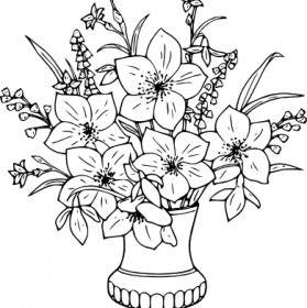 Lilie-Blumenstrauß-ClipArt-Grafik
