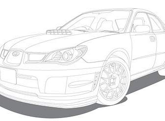 Desenho De Linha Veículo Carro Vector