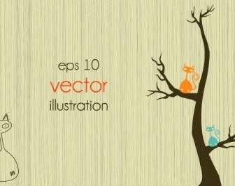 Garis Vektor Ilustrator Pohon