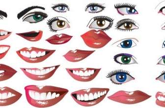 Lips And Eyes Vector