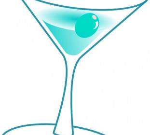 Liquor Glass Cup With Cherry Clip Art