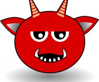 Kleine Rote Teufel Kopf Cartoon