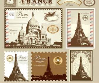 Лондон и Париж символом марки вектора