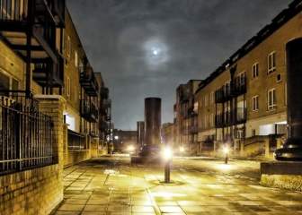 London-Himmel-Gebäude-Nacht