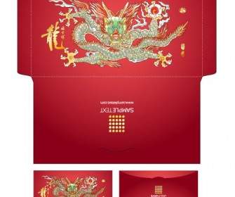 Long Red Envelope Template Vector