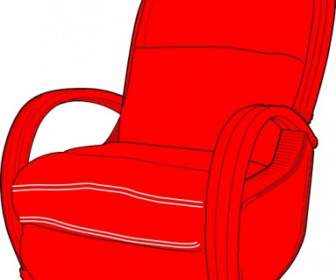 赤いクリップ アート ラウンジの椅子