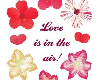 Cinta Adalah Di Udara Baru Gratis Bunga Vektor
