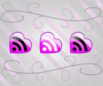 Love Rss Feed Vector Icons