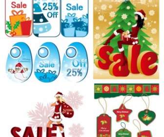 Lovely Christmas Discount Sales Vector