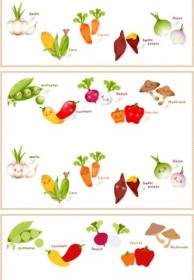 Schöne Früchte Und Gemüse-Vektor