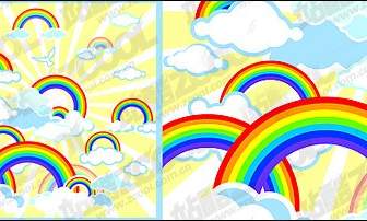 Lovely Rainbow Vector Illustrations Material