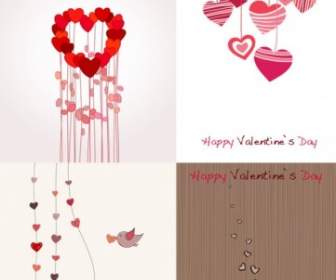 Indah Romantis Valentine Hari Kartu Ucapan Vektor