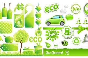 Lowcarbon Green Theme Icon Vector