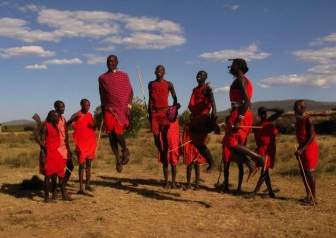 Maasai 부족 케냐 하늘