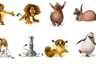Pack D'icônes De Madagascar Emoticones