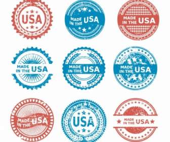 Made In The Usa Patriotic Grunge Icon Set