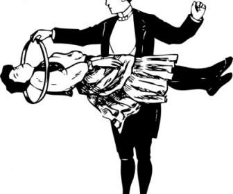 Magician And Floating Lady Clip Art
