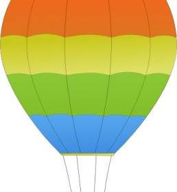 Maidis Horizontal Striped Hot Air Balloons Clip Art
