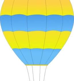 Balon Udara Panas Bergaris-garis Horisontal Maidis Clip Art