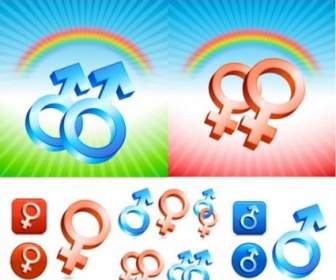 Vector De Símbolos Masculinos Y Femeninos