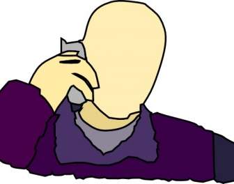 Man Answering The Phone Clip Art