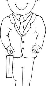 Man In Suit Outline Clip Art