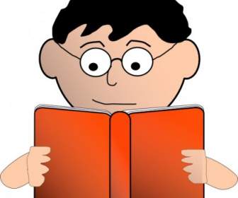 Man Reading With Glasses Clip Art