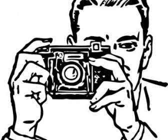 Laki-laki Dengan Kamera Clip Art