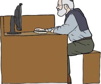 Uomo Che Lavora Su Clipart Computer