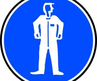 Mandatory Bodily Protection Blue Sign Sticker Clip Art