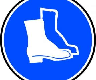 Mandatory Feet Protection Hard Boots Clip Art