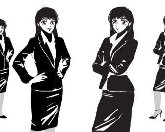 Manga-Noir-weiblich-Büro